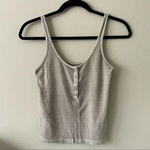 Ribbed Light Olive Green Tank Top